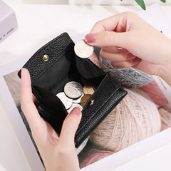 Leather Lady Purse Short Style Soft Cowhide Wallet Pocket Rfid Small Women Purse