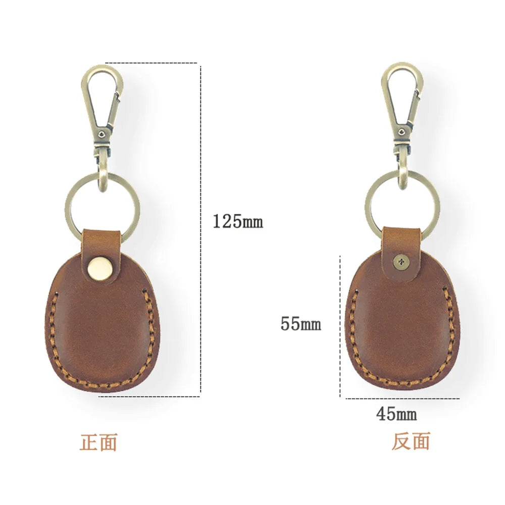 Real Leather Smart Manual Car Key Pouch Bag Case Wallet Holder Chain