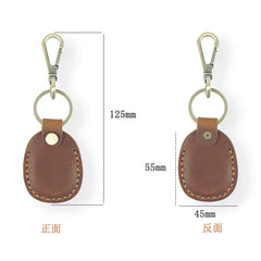 Real Leather Smart Manual Car Key Pouch Bag Case Wallet Holder Chain