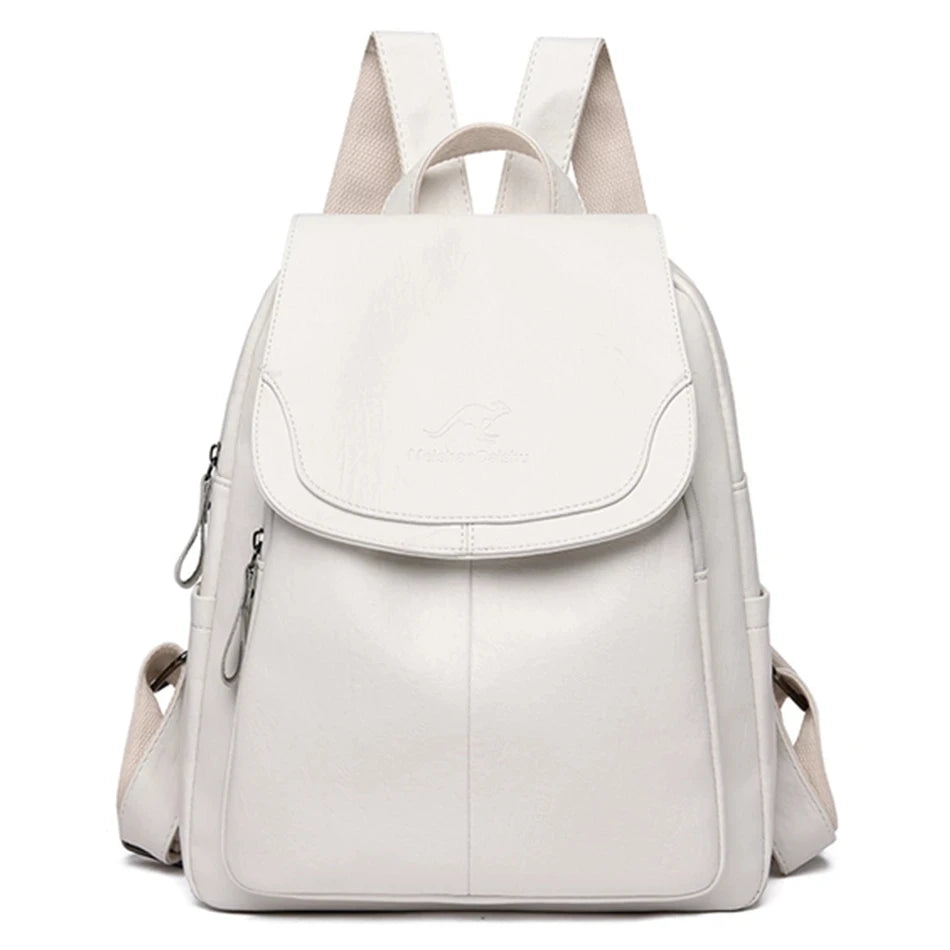Women Leather Backpack Shoulder Bag Sac a Dos Ladies Bagpack School Bags