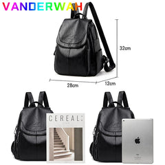 Women Leather Backpack Shoulder Bag Sac a Dos Ladies Bagpack School Bags