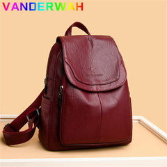 Women Leather Backpack Shoulder Bag Sac a Dos Ladies Bagpack School Bags