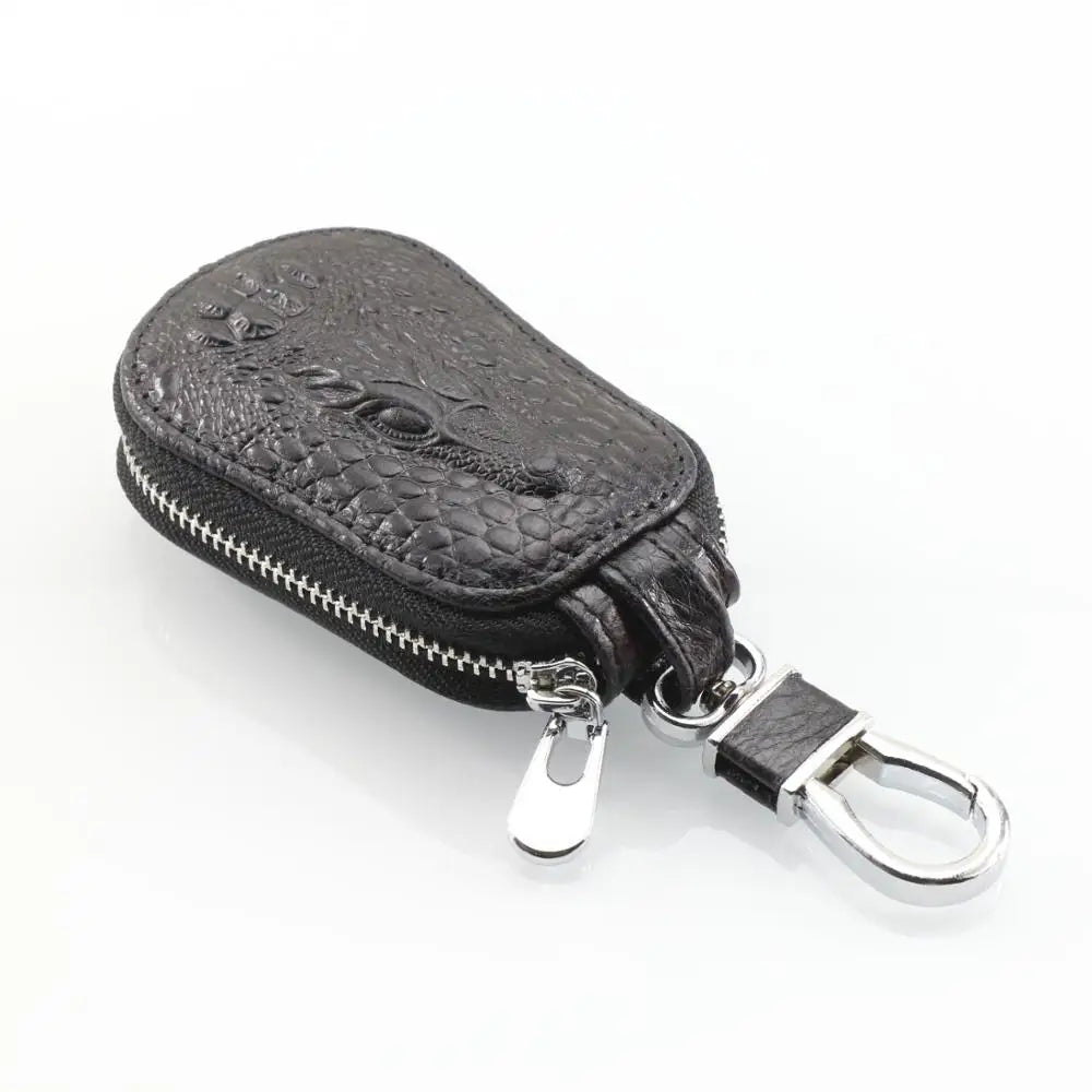 Crocodile Pattern Keychain Women Cowhide Key Wallet