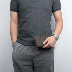 Trifold Leather Wallet with Removable Zipper Pocket
