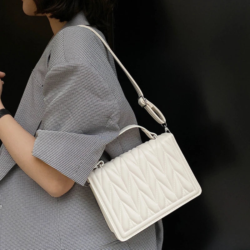 Geometric Embossing Crossbody Messenger Bag