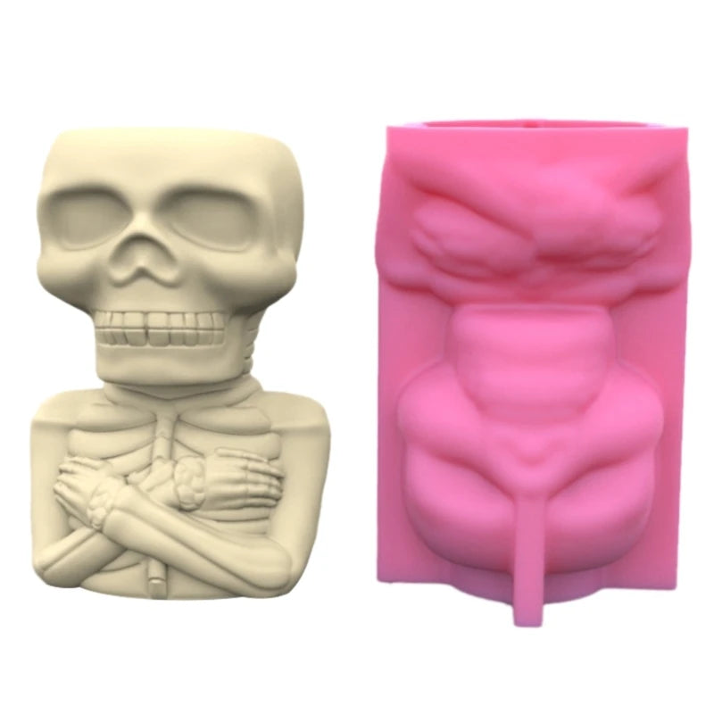 Geometric Skull Gypsum Silicone Mold for Succulent Plant Flower Pot
