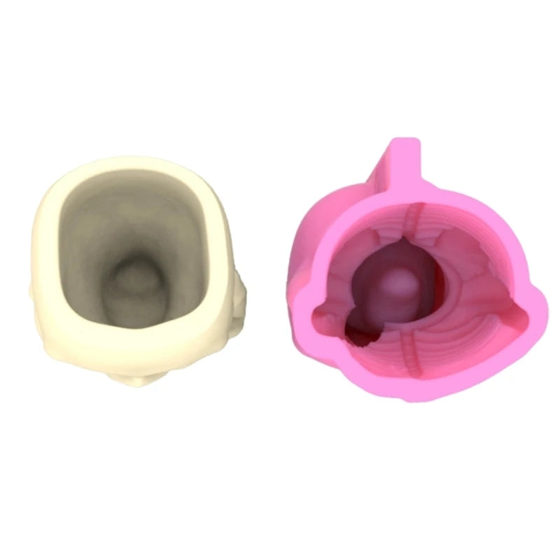 Geometric Skull Gypsum Silicone Mold for Succulent Pot Flower Pen Holder