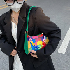 Geometric Hit Underarm Bags Leather Women Casual Shoulder Crossbody Bag