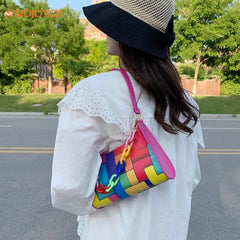 Geometric Hit Underarm Bags Leather Women Casual Shoulder Crossbody Bag
