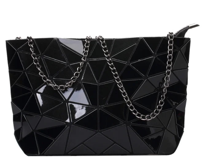 Geometric Luminous Clutch Purse Holographic Shoulder Handbag