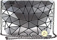 Geometric Luminous Clutch Purse Holographic Shoulder Handbag