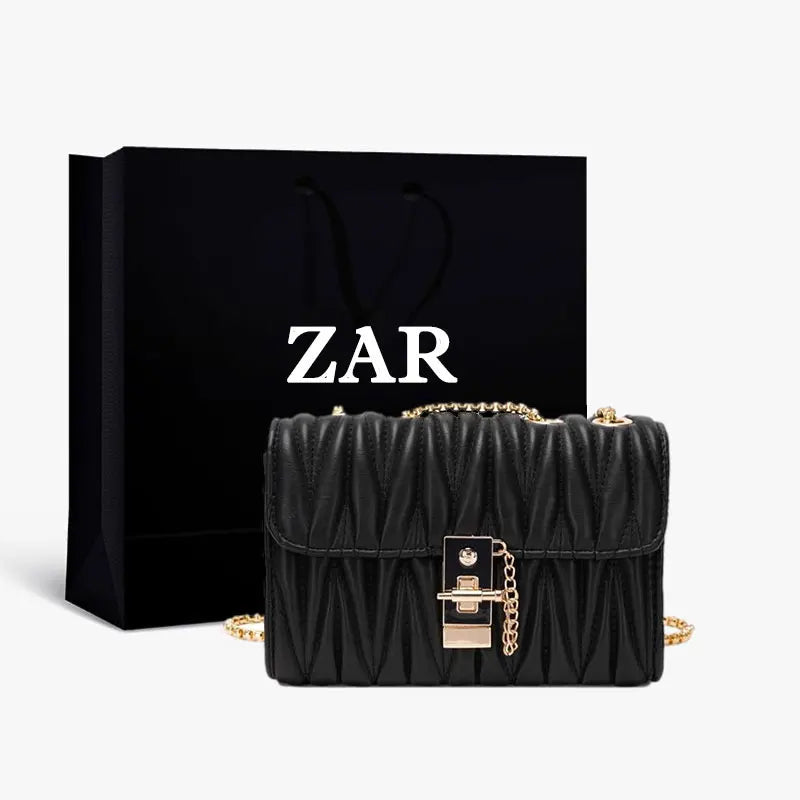 Geometric Chain Evening Bag Small Purses Ladies Shoulder Leather