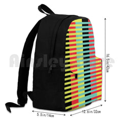 Stripes Outdoor Hiking Backpack Waterproof Camping Red Yellow