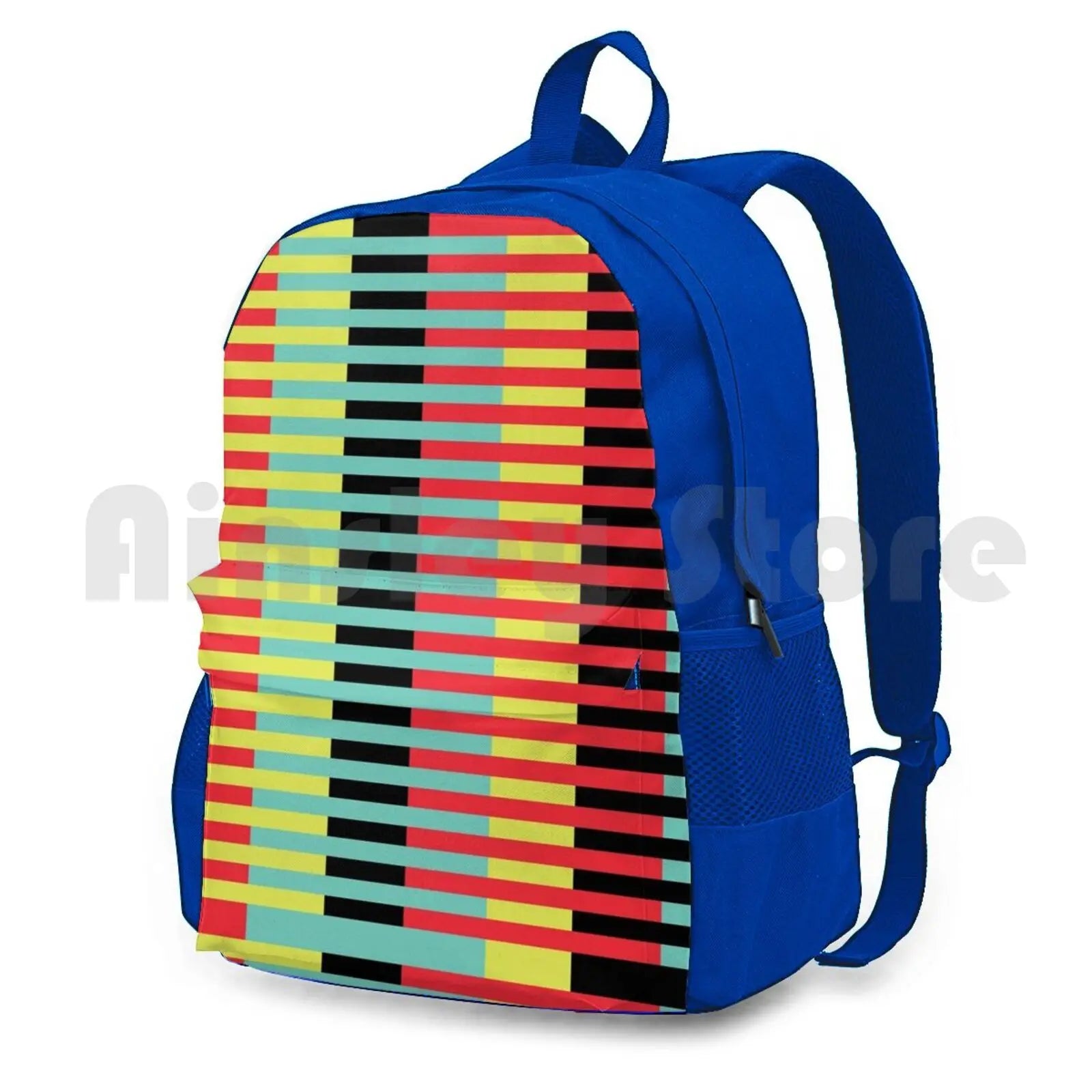 Stripes Outdoor Hiking Backpack Waterproof Camping Red Yellow