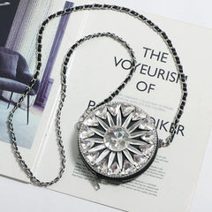 Geometric Rhinestone Mini Circular Bag Chain Shoulder Bag