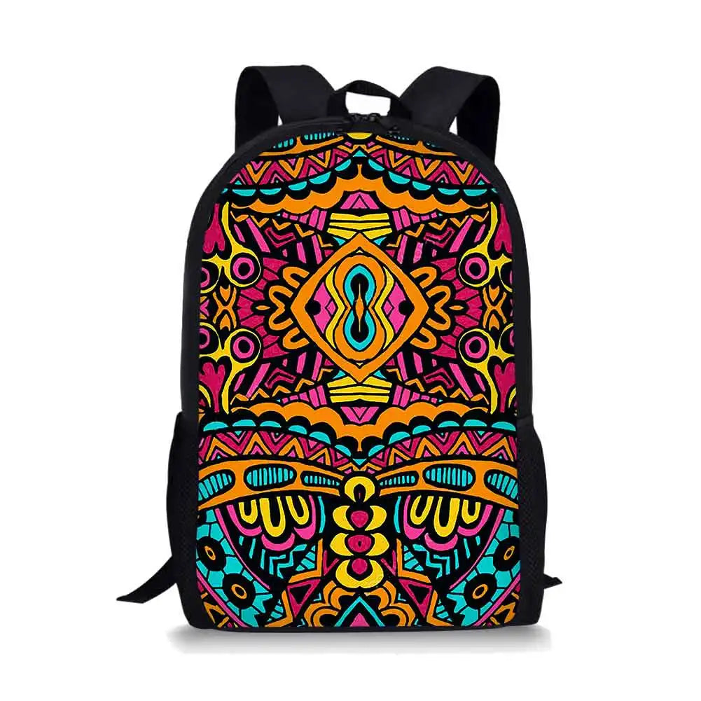 Geometric Stripe School Backpacks & Pencil Bag & Lunch Bag Kids Daypack