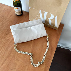 Geometric Armpit Bag Women Chain Shoulder Bags PU Leather
