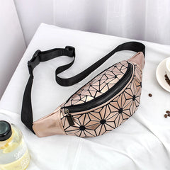 Geometric Waist Bag for Women Girls Fanny Packs Hip Belt Bags Money Travelling