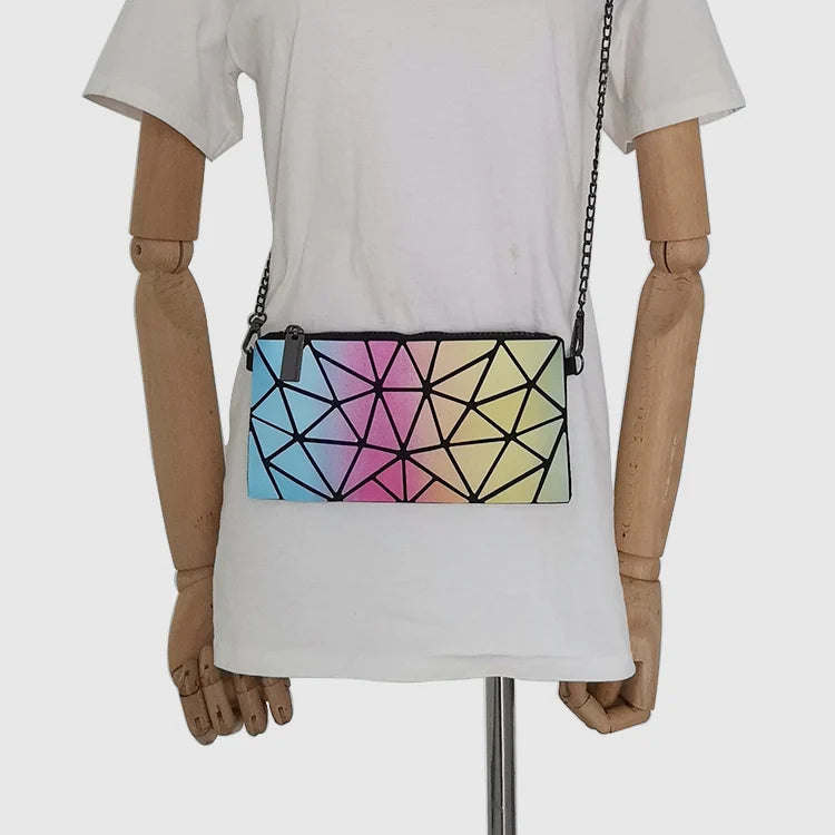 Geometric Rainbow Crossbody Shoulder Bag for Women