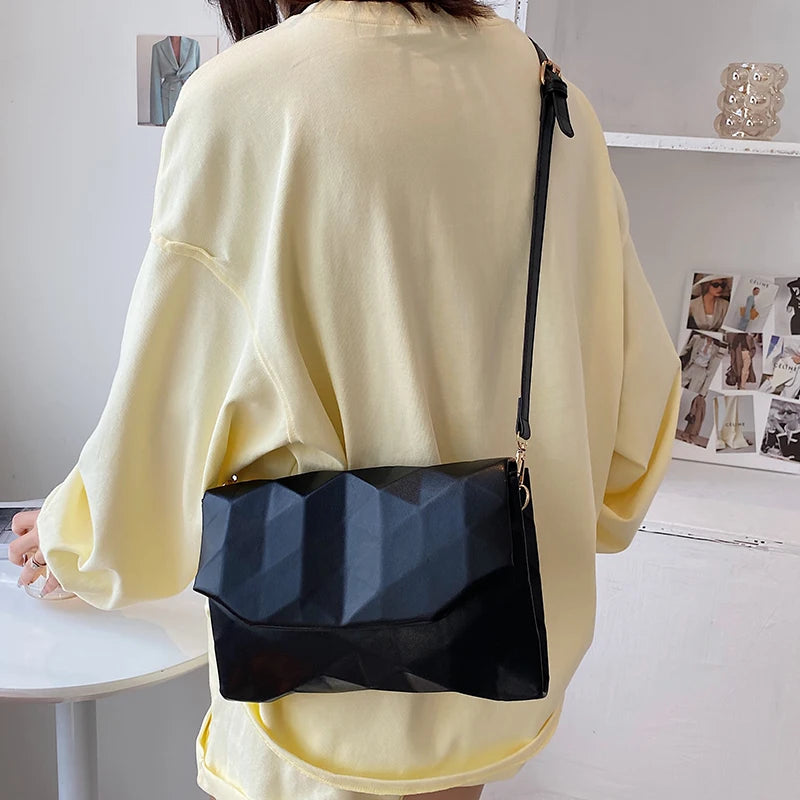 Geometry Envelope PU Leather Crossbody Shoulder Bag for Women