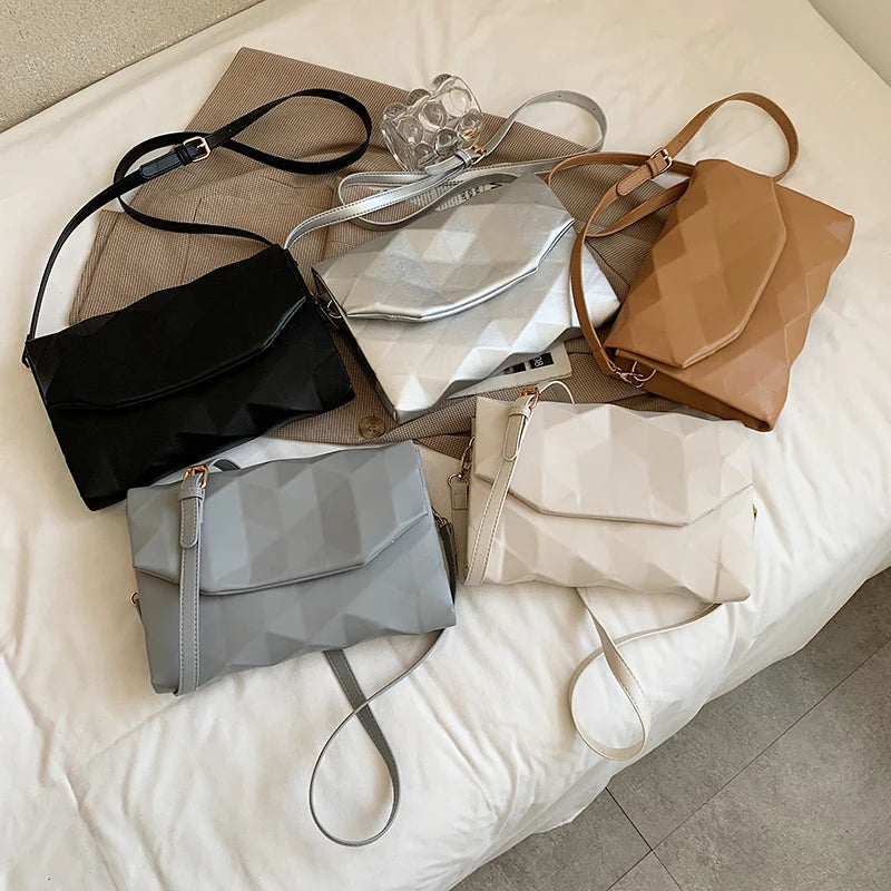 Geometry Envelope PU Leather Crossbody Shoulder Bag for Women