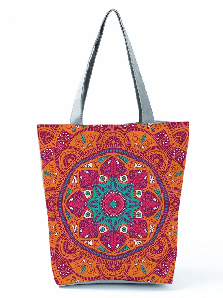 Geometry Printed Handbag Classic Lady Large Capacity Reusable Shopping Bag