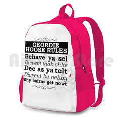 Geordie House Rules Outdoor Hiking Backpack Waterproof Camping Travel
