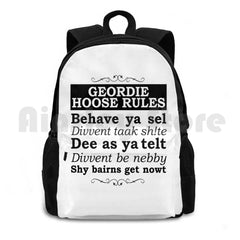 Geordie House Rules Outdoor Hiking Backpack Waterproof Camping Travel