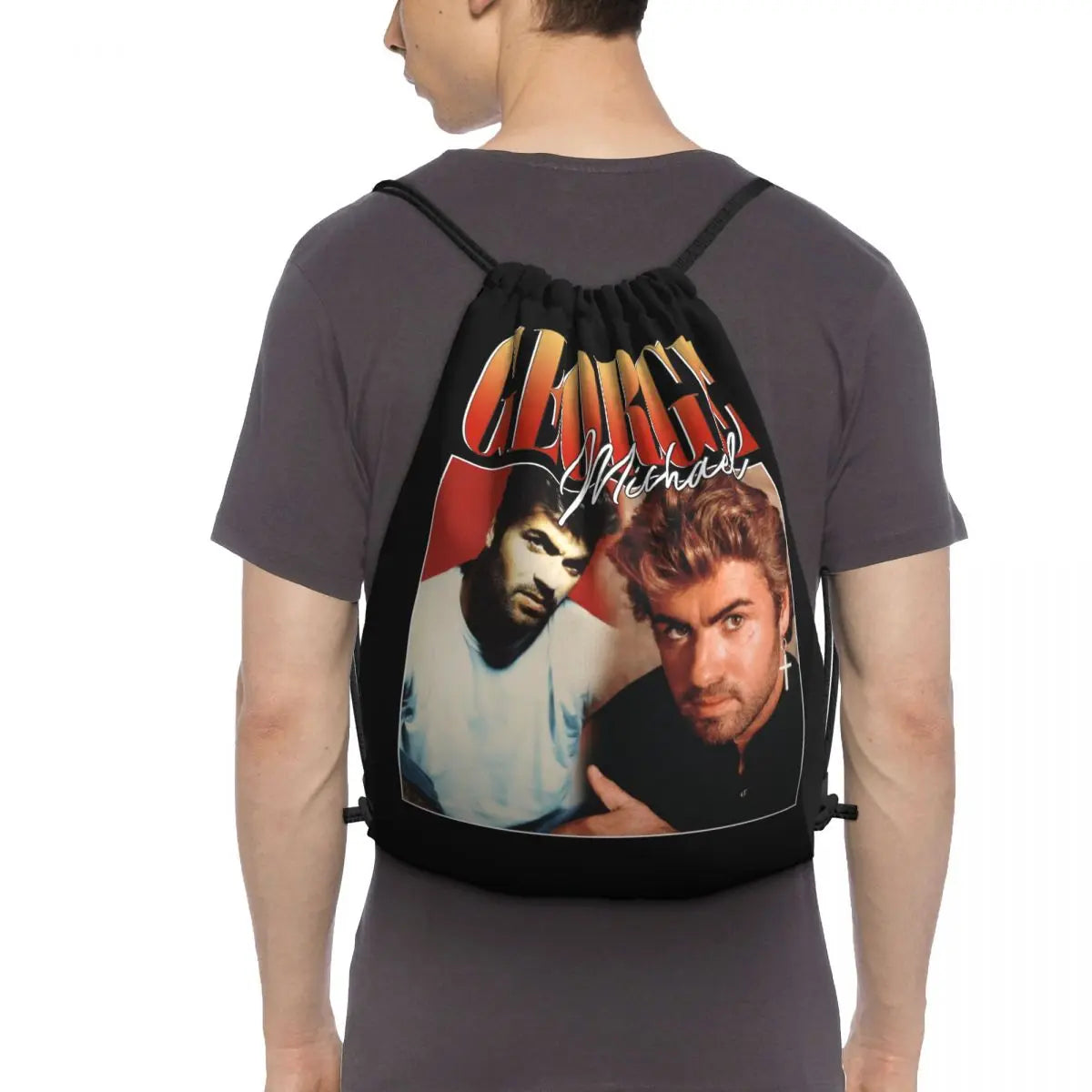 George Michael 90S Drawstring Bags Gym Bag Vintage Shoe Bag