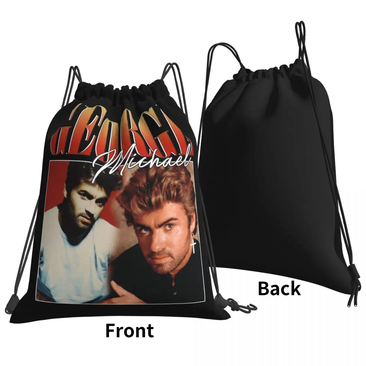George Michael 90S Drawstring Bags Gym Bag Vintage Shoe Bag
