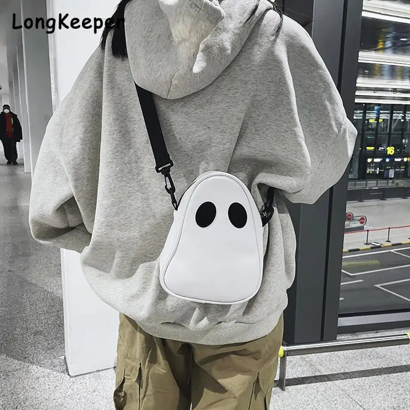 Funny Personality PU Shoulder Bag Devil Stitching Tide Satchel B