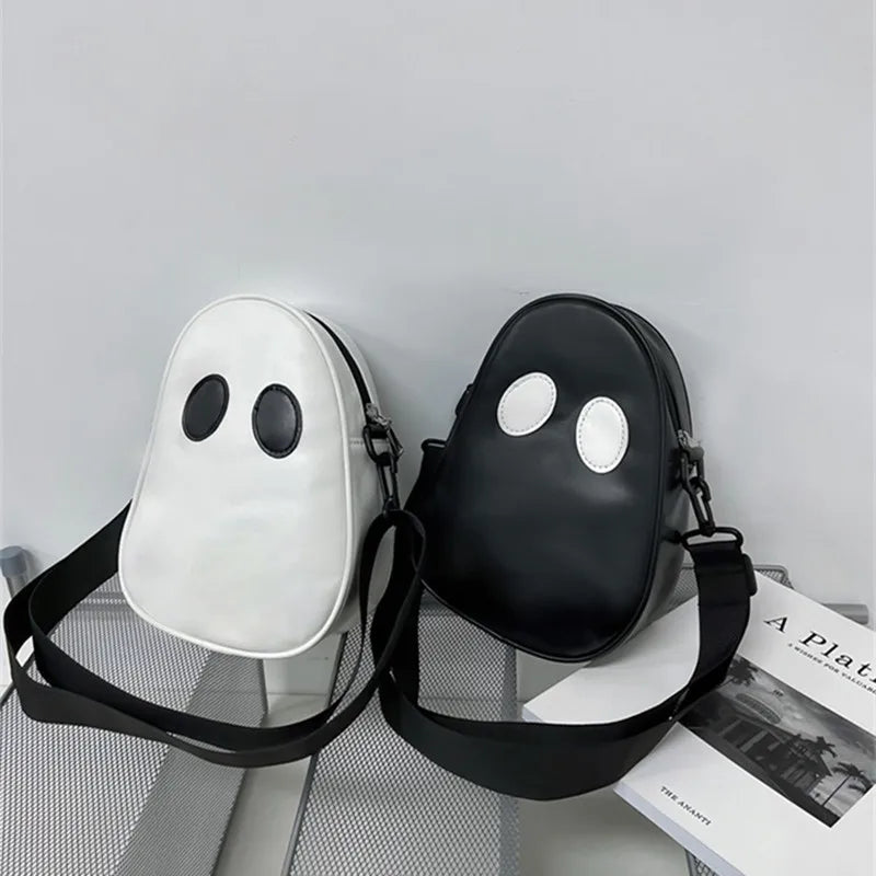 Funny Personality Shoulder Bag Devil Clash Colors Stitching Tide PU Satchel