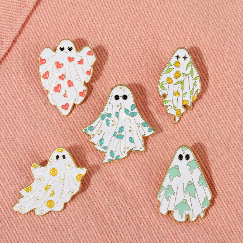 Ghost Cat Pin Ghost Pin Ghost Brooch Halloween Ghost Grave Accessories Clothing