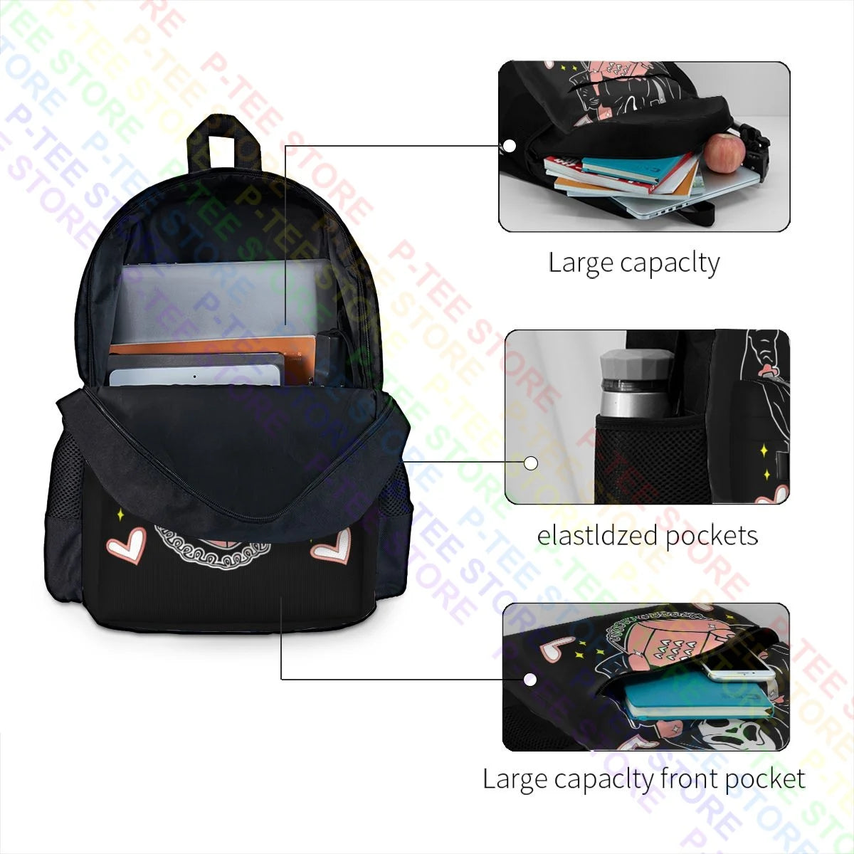 Ghostface Calling Halloween Scream You Hang Up Large Capacity Backpack