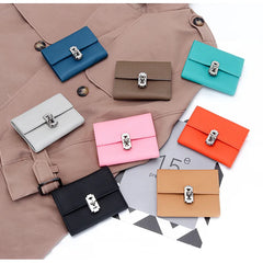 Women's Leather Short Purse Multi-card Money Clip