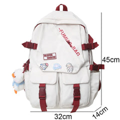 Girl Badge Travel Book Laptop Backpack Women School Bag Ladies Nylon Leisure