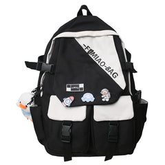 Girl Badge Travel Book Laptop Backpack Women School Bag Ladies Nylon Leisure