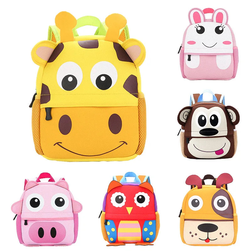 Cartoon Animal Kids Neoprene School Backpack