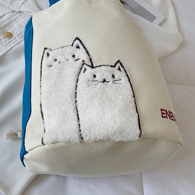 Girl Cartoon Melody Shoulder Bag Canvas Lunch Bag Handbag