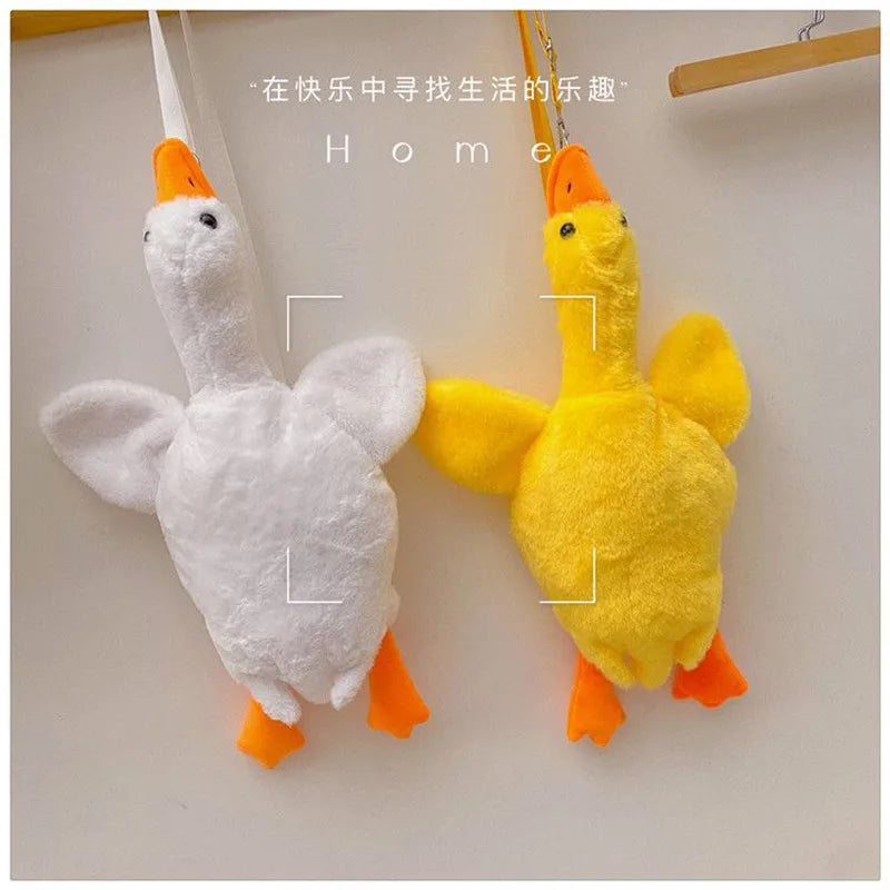Girl Cartoon Duck Doll Shoulder Bag Plush Cross-body Lady