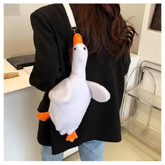 Girl Cartoon Duck Doll Shoulder Bag Plush Cross-body Lady
