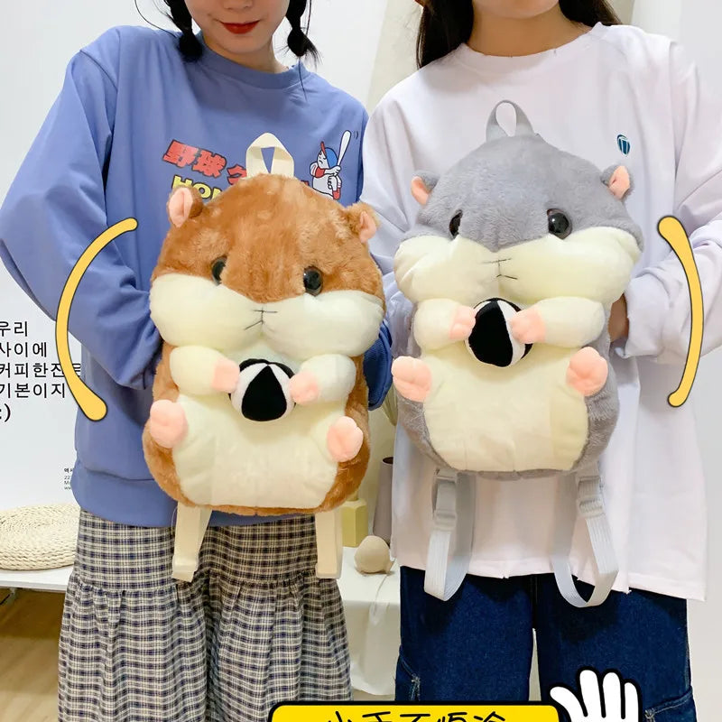 Girl Hamster Doll Shoulder Bag Plush Backpack