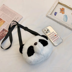 Girl Panda Shape Plush Shoulder Bag Women's Shopper Handbag