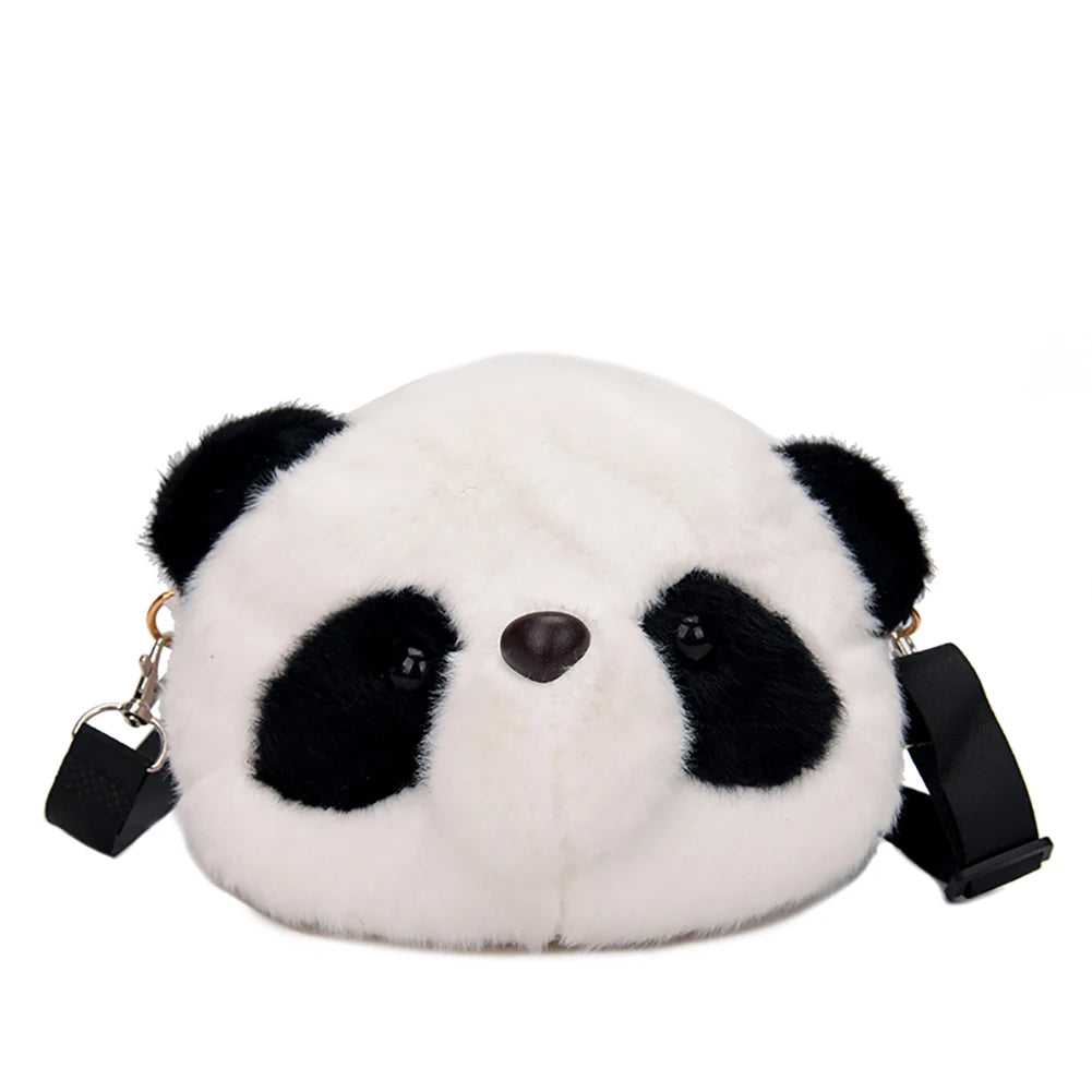 Girl Panda Shape Plush Shoulder Bag Women's Shopper Handbag