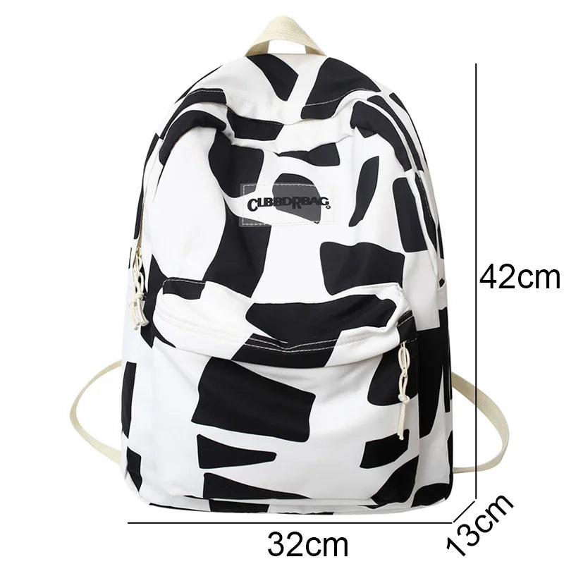Girl Graffiti Print Travel School Bag Female College Backpack