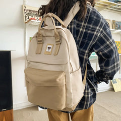Canvas Girl's School Bag College Student Backpack