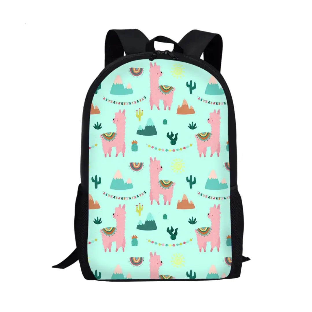 Alpaca Print Schoolbag Backpack for Children