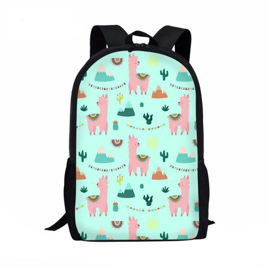 Alpaca Print Schoolbag Backpack for Children