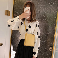Girl Small Square Shoulder Bag Leather Weaving Belt Crossbody Bag