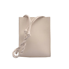 Girl Small Square Shoulder Bag Leather Weaving Belt Crossbody Bag